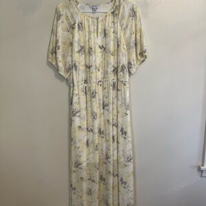 Nine West Yellow and Gray Maxi Dress